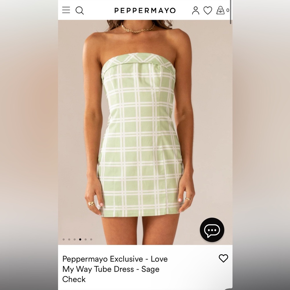 Peppermayo Exclusive - Love My Way Tube Dress - Sage Check